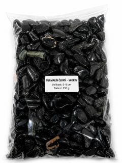 Turmalín černý chips 5–8 mm (250 g) – ochranný minerál z Mozambiku
