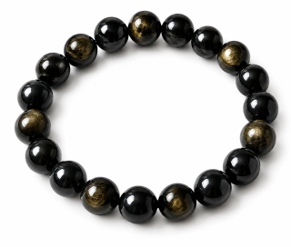 Obsidián zlatý, náramek 10 mm