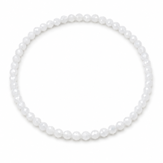 Ulexit bílý – fazetovaný náramek 3 mm | Elegantní minerální šperk pro harmonii