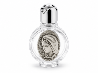 Skleněná lahvička na svěcenou vodu se svatou Marií – 15 ml