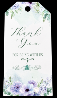 Dárková kartička „Thank You“ s květinovým motivem 8 × 4 cm