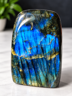Labradorit obelisk v AA kvalitě z Madagaskaru 750 g