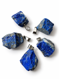 Lapis lazuli – surový přívěsek s chirurgickou ocelí