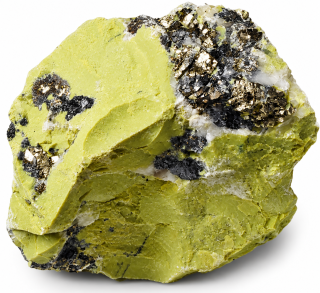 Serpentin s pyritem – surový minerál z Peru, 1 kg