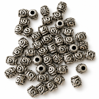 Kovové korálky se spirálou – 5 mm / 90 ks
