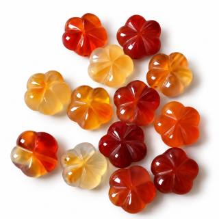 Karneolové korálky KYTIČKY – přírodní minerál / cca 1 cm / 13 ks