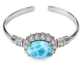 Larimar – elegantní pevný náramek s přírodním kamenem
