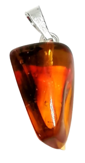 Jantarový přívěsek medový s chir.ocelí 