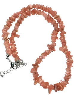 Rodochrozit náhrdelník krátký s ocelí