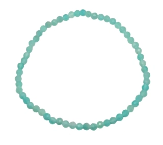 Amazonit náramek jemný, fazetovaný 3 mm