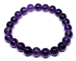 Luxusní ametystový krystalový náramek – přírodní kámen, 8 mm