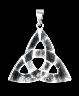 Triquetra křišťálová – keltský uzel, ochranný přívěsek