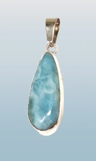 Larimar pravý, přívěsek kapka 2,5 cm