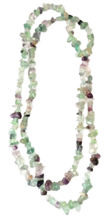 Fluoritový náhrdelník sekaný, dlouhý 85 cm
