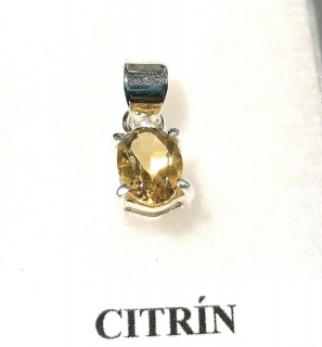 Citrínový přívěsek oválek, fasetovaný