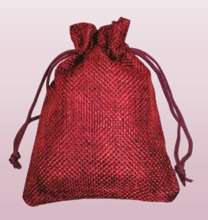 Dárkový látkový pytlíček vínový 9x12