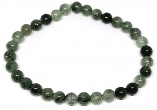 Náramek z křišťálu s aktinolitem 6mm