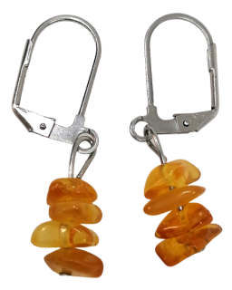 Originální jantarové náušnice – kvalitní chirurgická ocel