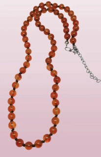 Karneolový náhrdelník s chir. ocelí 6 mm