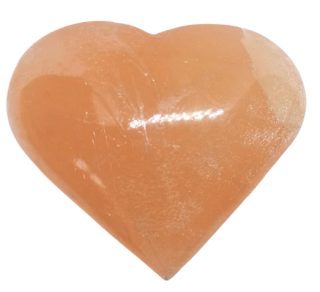 Selenit oranžový – hmatka ve tvaru srdce (6–7 cm)