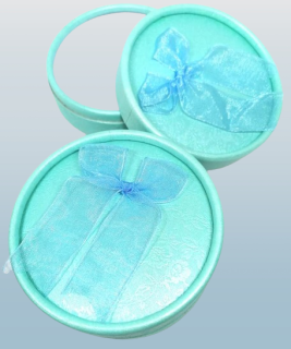 Dárková krabička kulatá modrá