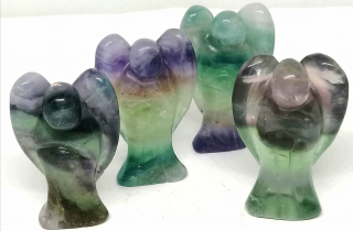 Fluoritový anděl strážný – ochranný talisman a dekorace 4 cm