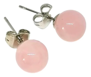 Růženínové naušnice puzeta 8mm chirur.ocel
