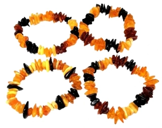 Jantarový náramek mix 18,5-19 cm obvod