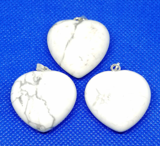 Magnezitové srdce přívěsek, 3 cm