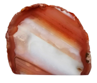 Achátová pecka hnědá, půlka o váze 220 g