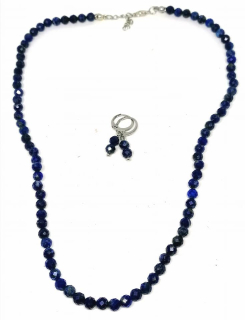 Lapis lazuli, fasetovaná sada, luxusní