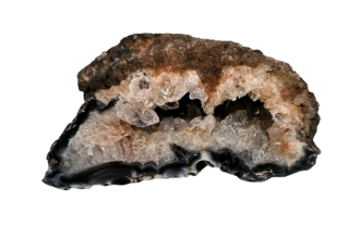 Achát peříčkový exklusivní geoda 120 g – přírodní minerál s léčebnými a esoterickými účinky