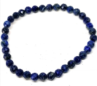 Luxusní fazetovaný náramek z lapisu lazuli 5 mm – ruční výroba