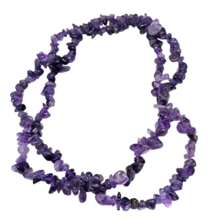 Ametystový sekaný náhrdelník dlouhý – AA kvalita, přírodní kámen