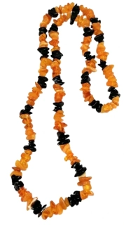 Jantarový luxusní náhrdelník mix barev, obvod 70cm