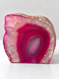 Achátový svícen na čajovou svíčku růžový 9x8,5x7,5 cm,810 g