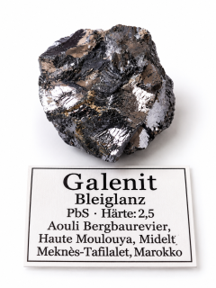 Galenit – přírodní krystaly z Maroka, Meknes-Tafilalet