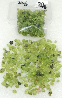 Olivínové chips kamínky 20 g – esoterika, čakry, feng shui
