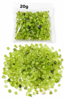 Olivínové chips kamínky 20 g – esoterika, čakry, feng shui