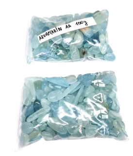 Akvamarín AA – sekané kamínky (chips), 100 g, velikost 6–10 mm | Kámen klidu, očisty a komunikace