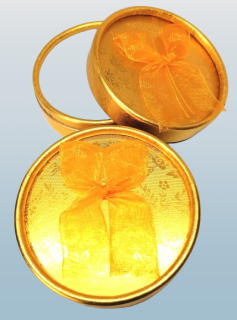 Dárková krabička kulatá, zlatá