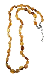 Jantarový náhrdelník z natur valounků s chir. ocelí 