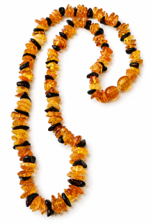 Jantarový náhrdelnik mix barev 44 cm