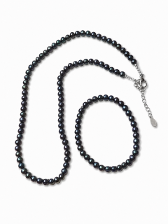 Říční perly set modrých perel cca 5 mm s chir.ocelí