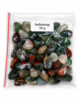 Heliotrop – tromlované chips kameny 6–12 mm, 50 g balení