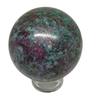 Fluorescenční koule - rubín, fuchsit, kyanit v AA kvalitě 5,9 cm