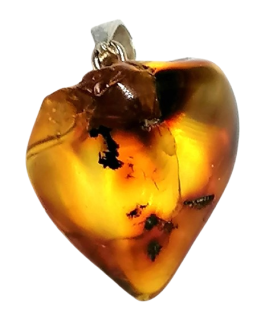 Jantar pravý přívěsek světlý s chir.ocelí