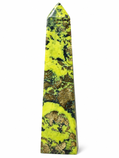 Serpentin s pyritem, exkluzivní špice 11,5 cm