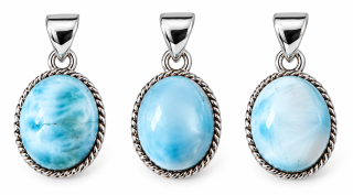 Larimar přívěsek MINI – přírodní kámen z Karibiku s chirurgickou ocelí
