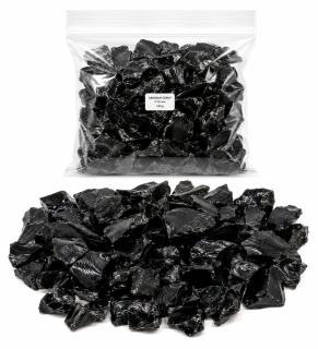 Obsidián černý, přírodní chips, 100g